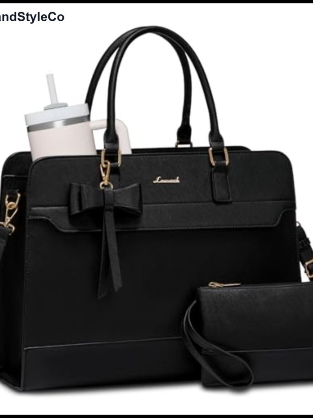 LOVEVOOK Laptop Tote Bag PU Leather Women 15.6in Briefcase Work Bag